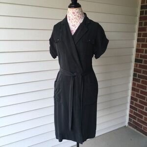 J. Crew Utility Charcoal Wrap Dress
